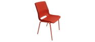 Stabelstole Ana med rød stel og rød plastskal