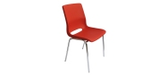Stabelstole Ana med krom stel og rød plastskal