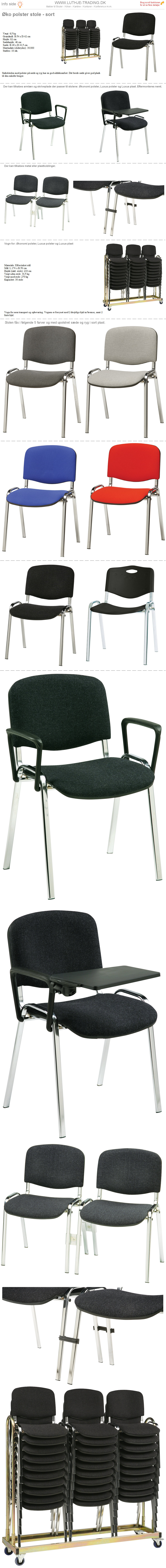 Stabelstole Øko polster med sort stof